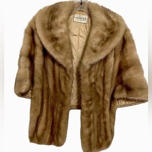 Vintage Aeolian Mink Fur Stole – EMBA Natural Taupe – Lined & Monogrammed